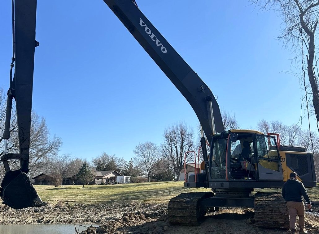 Volvo excavator on a 3D Excavating job site